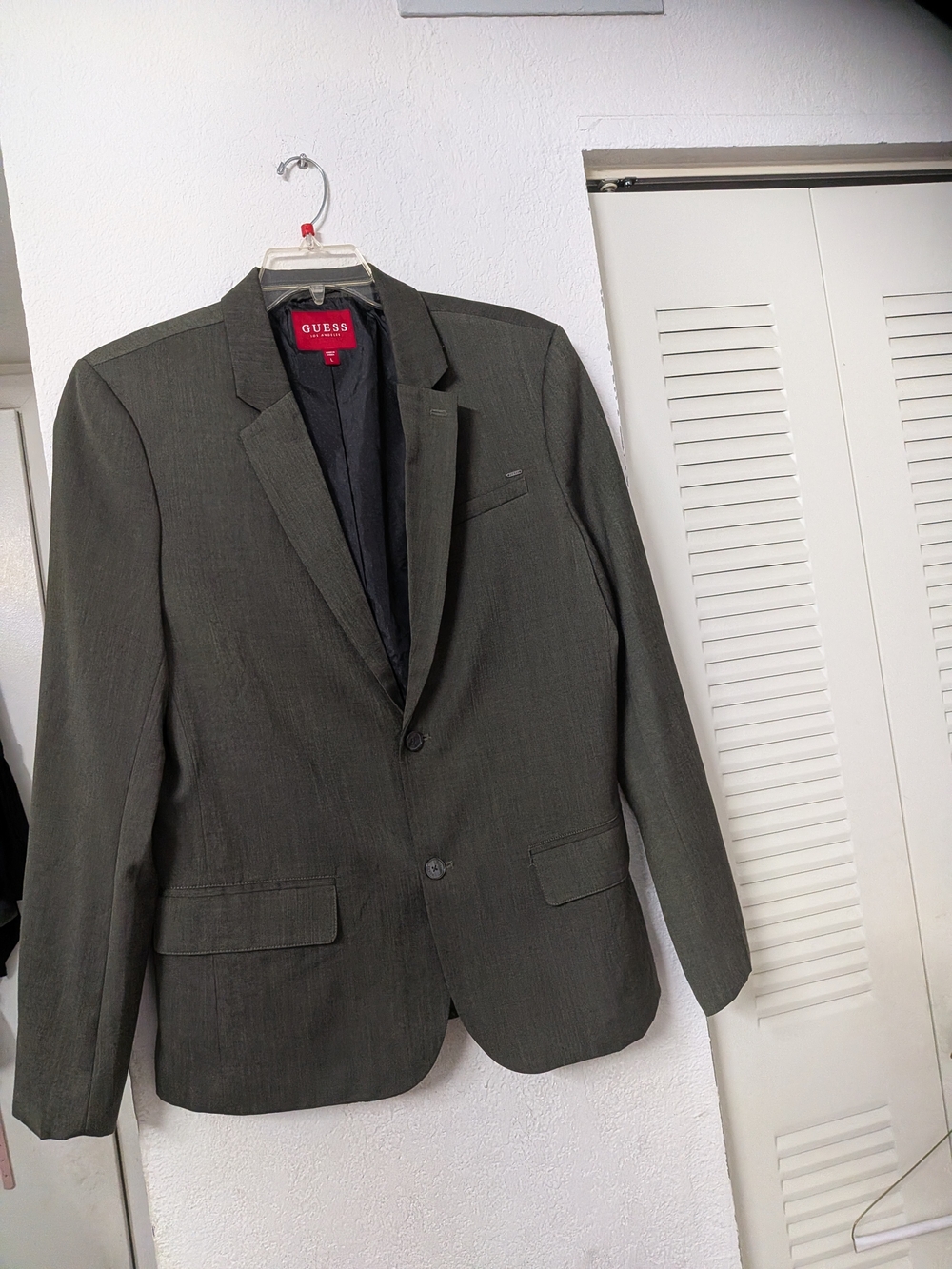 GUESS Olive Green Men's Notch Lapel Blazer